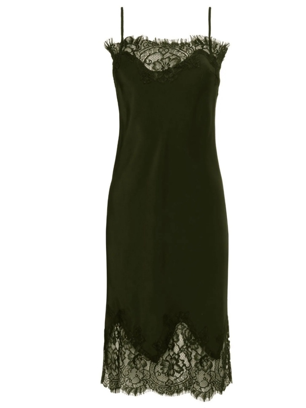 Gold Hawk CoCo Olive Lace Silk Slip Dress, NWT, Small, Washable Silk $260MSRP